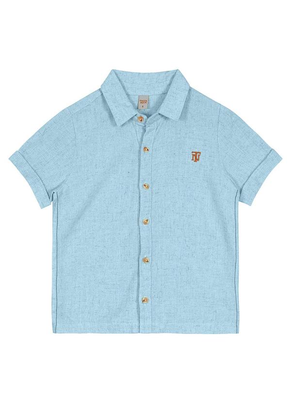 Vista 2 Camisa Infantil com Botões Azul Trick Nick Trick Nick