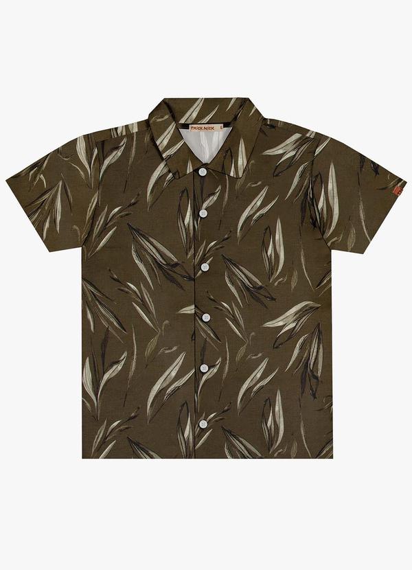 Vista 2 Camisa Infantil Estampa Folhagens Verde Trick Nick Trick Nick