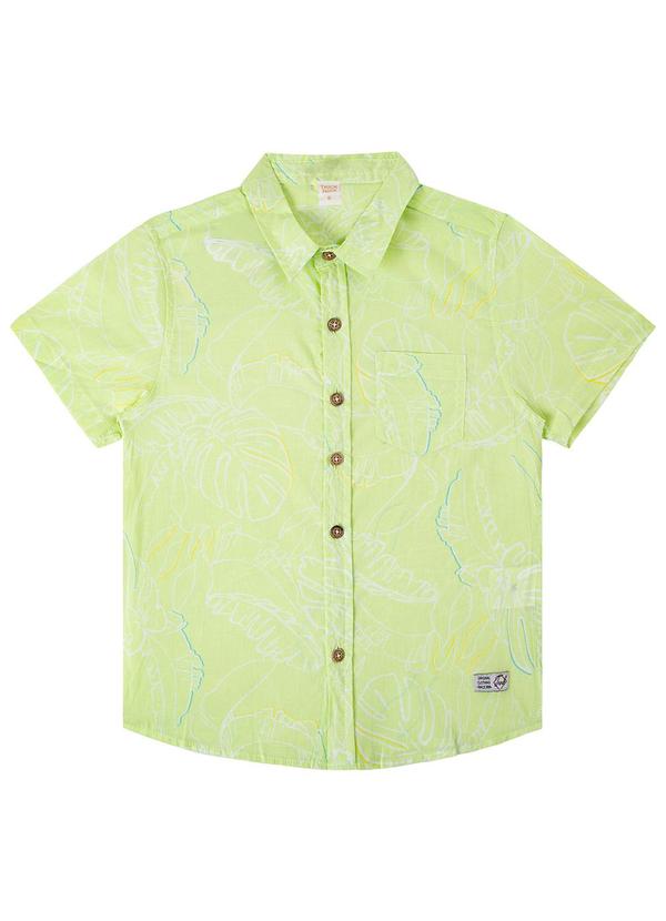 Vista 2 Camisa Infantil Estampada em Popeline Verde Trick Nick Trick Nick