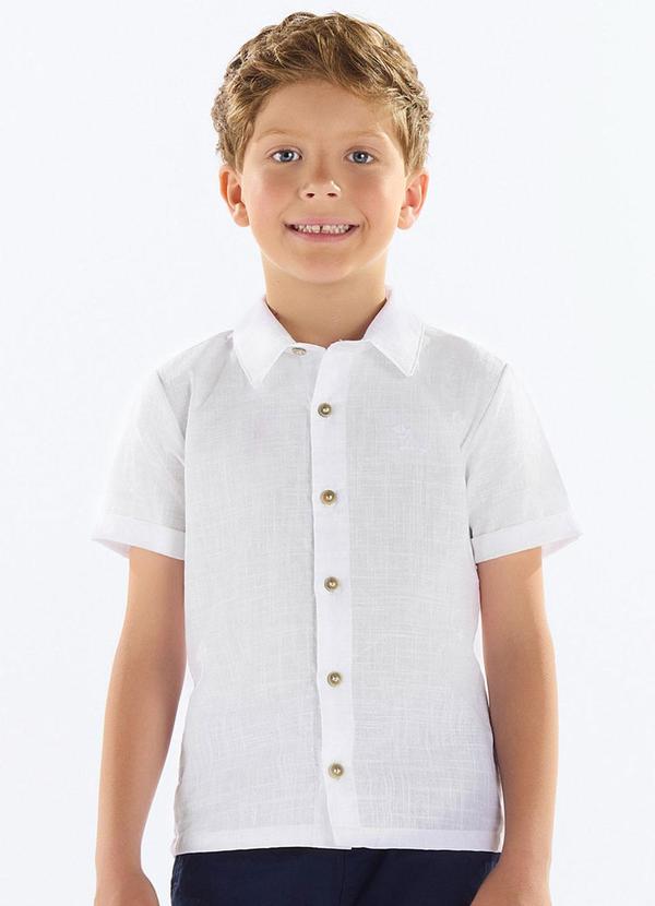 Vista 2 Camisa Infantil Masculina Cotton Branco Quimby Quimby