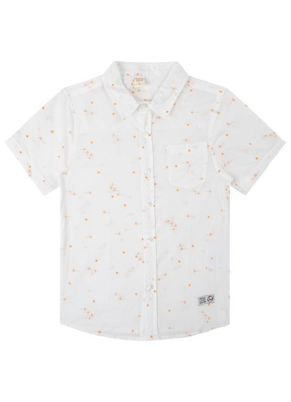 Vista 2 Camisa Infantil Masculina Estampada Bege Trick Nick Trick Nick