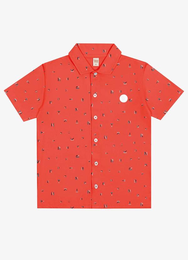 Vista 2 Camisa Infantil Masculina Laranja