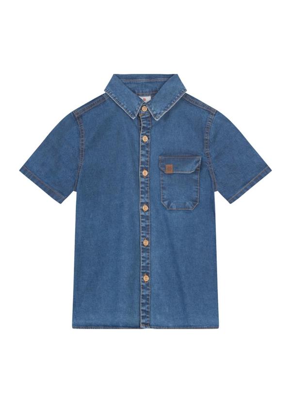 Vista 2 Camisa Infantil Menino em Jeans Azul Brandili Brandili