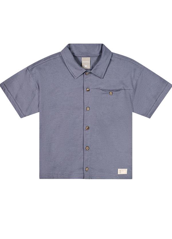 Camisa Infantil Menino Malha Linho Azul