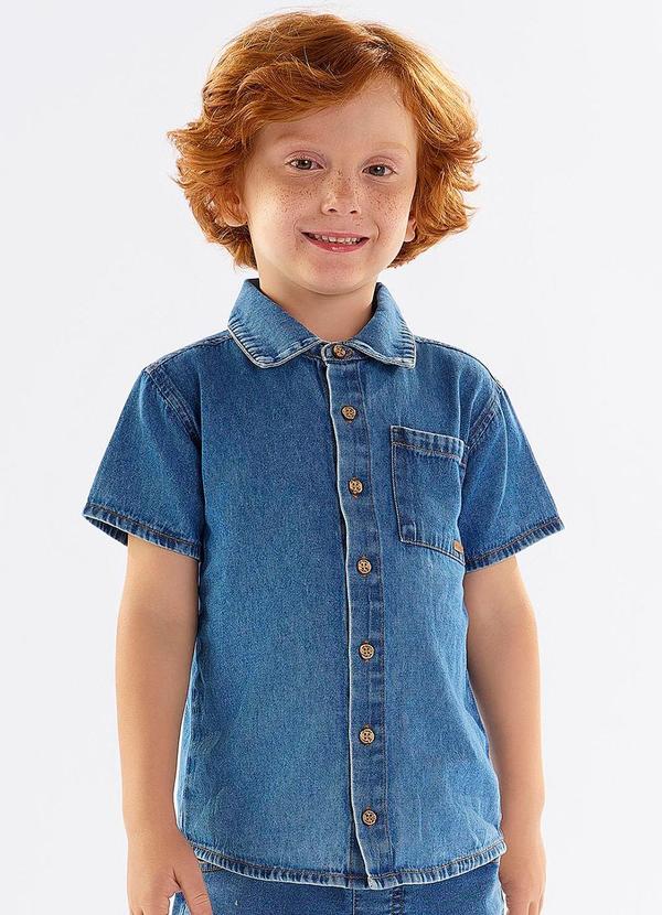Vista 2 Camisa Infantil para Menino em Jeans Azul Up Baby Up Baby