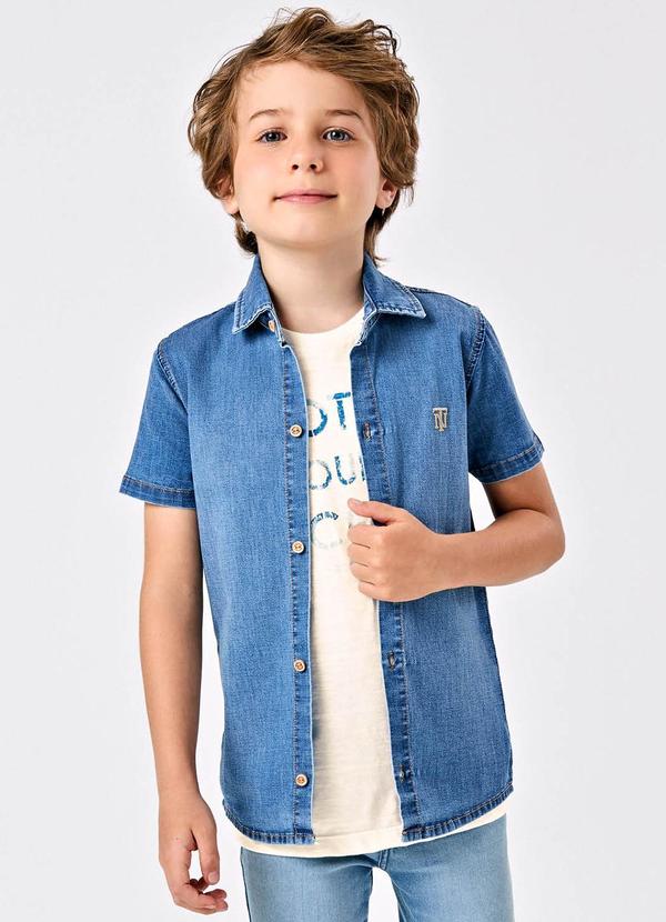 Camisa Jeans Infantil Azul