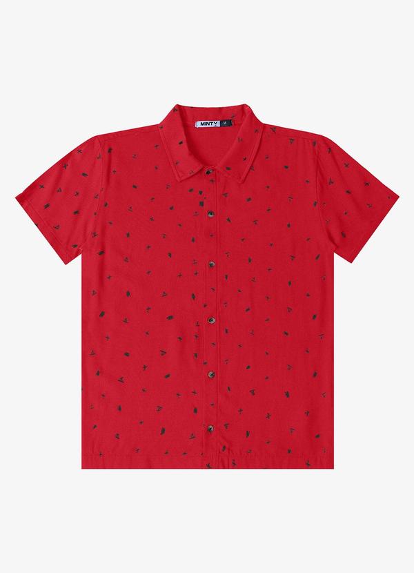 Camisa Juvenil em Viscose Masculina Vermelho