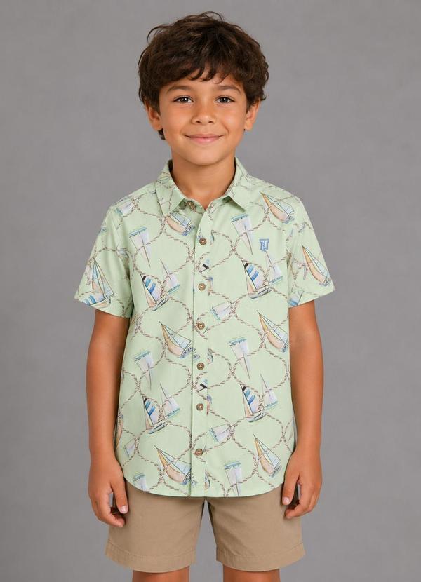 Camisa Juvenil Viscose Dobby Marrom