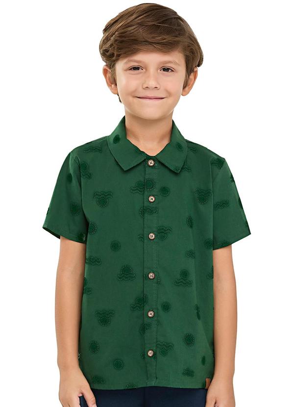 Camisa Manga Curta Menino Tropical Verde