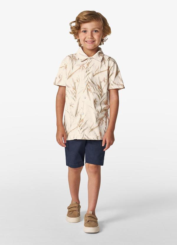 Vista 2 Camisa Masculina em Meia Malha Bege Trick Nick Trick Nick