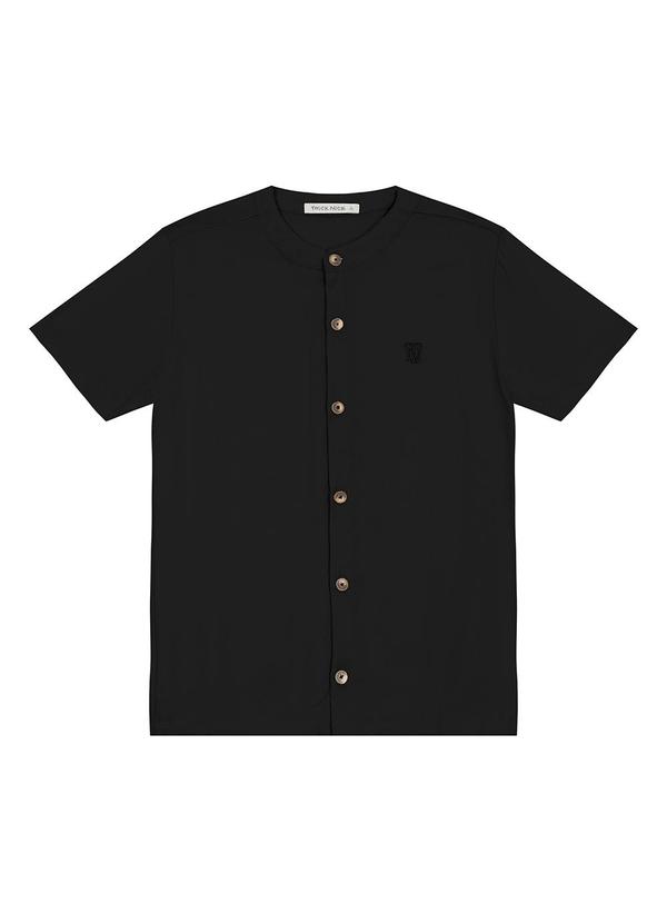 Camisa Masculina em Viscose Sarjada Preto