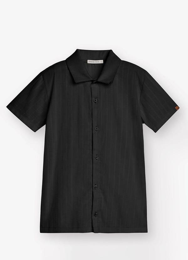 Vista 2 Camisa Masculina Preto