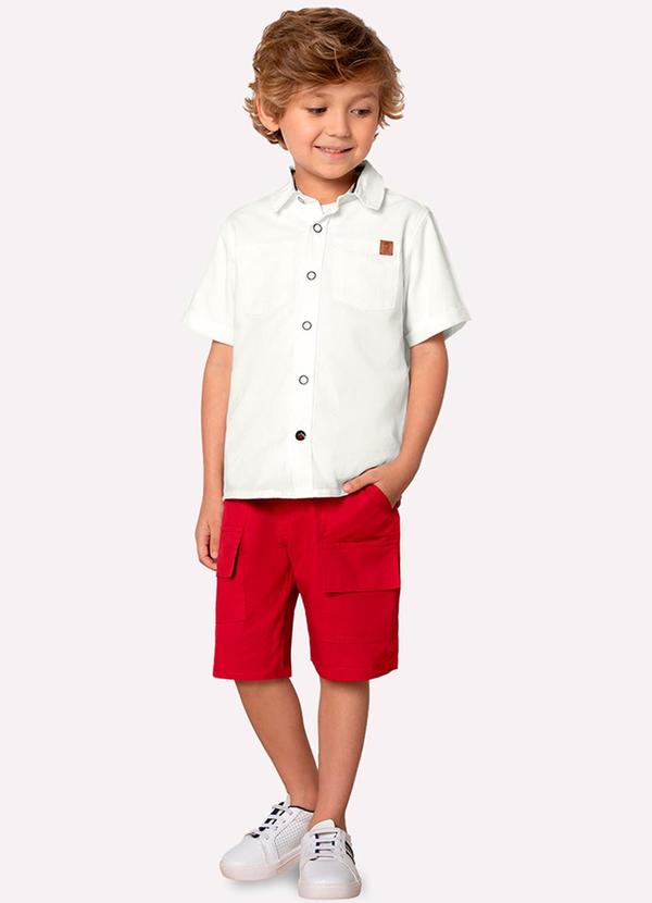 Camisa Menino em Cambraia Milon Off White
