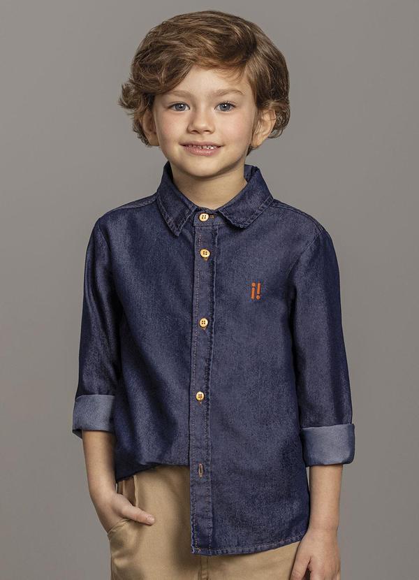 Camisa Menino Jeans Leve Azul