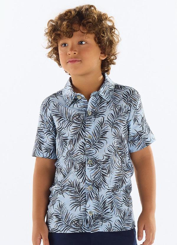 Vista 2 Camisa Menino Viscose Azul Quimby Quimby