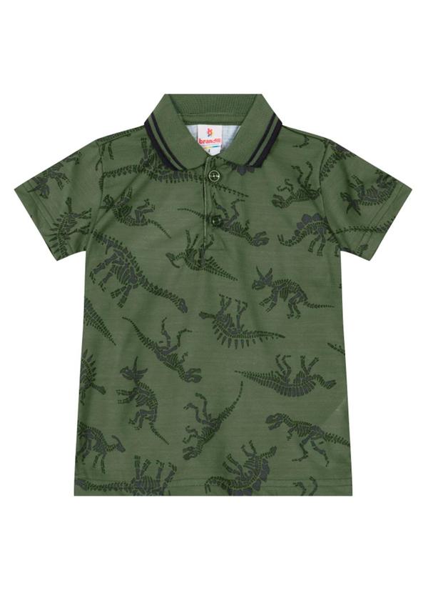 Vista 2 Camisa Polo Estampada Infantil Menino Verde Brandili Brandili