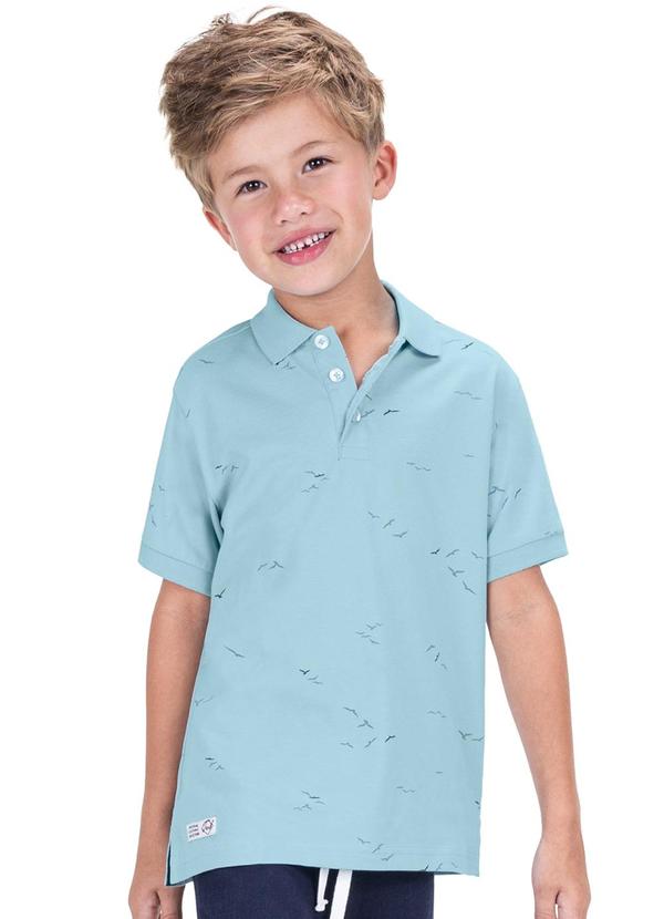 Vista 2 Camisa Polo Infantil em Cotton Azul Trick Nick Trick Nick
