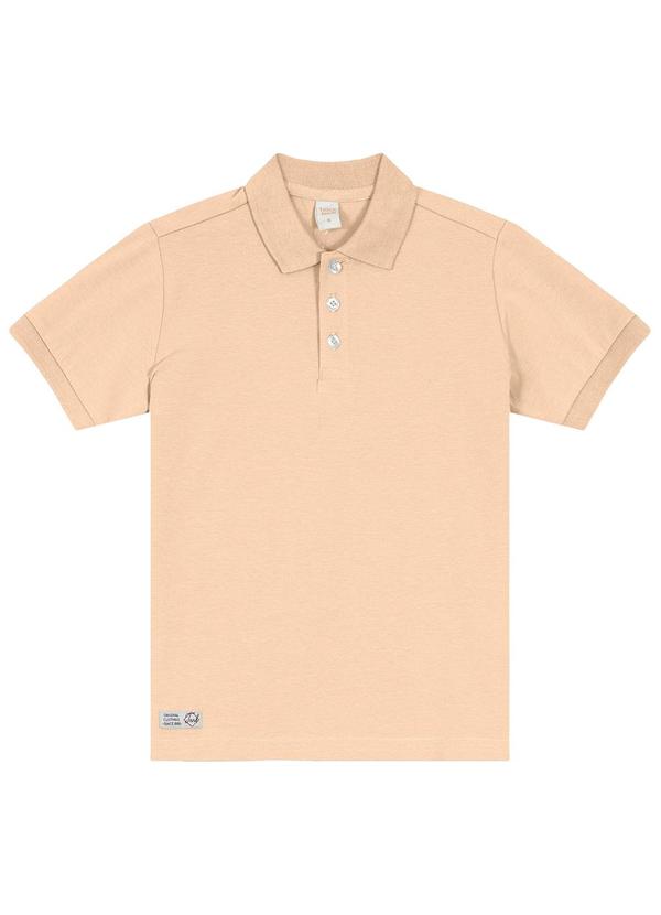 Vista 2 Camisa Polo Infantil Masculina Bege Trick Nick Trick Nick
