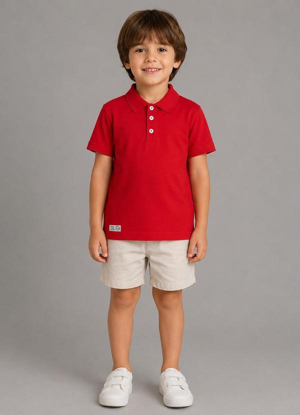 Vista 2 Camisa Polo Infantil Masculina Vermelho Trick Nick Trick Nick