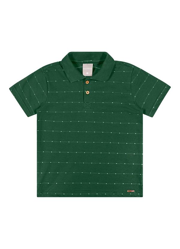 Camisa Polo Infantil Menino Listras Verde