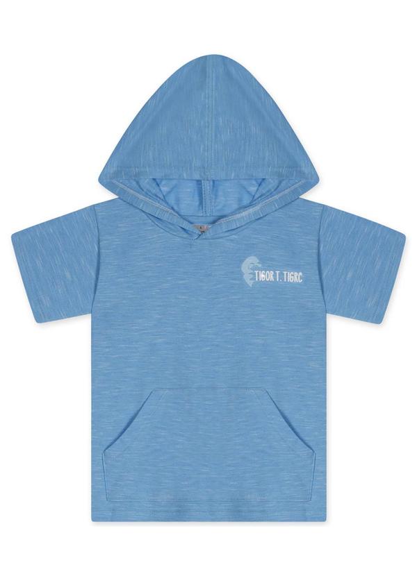 Vista 2 Camiseta Curta com Capuz Infantil Masculina Azul Tigor T. Tigre Tigor T. Tigre