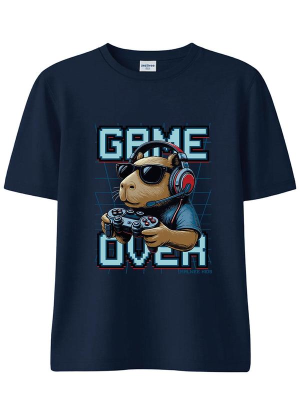 Camiseta Game Over Azul Marinho