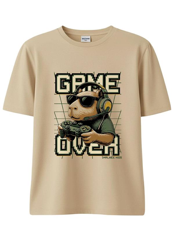Camiseta Game Over Bege