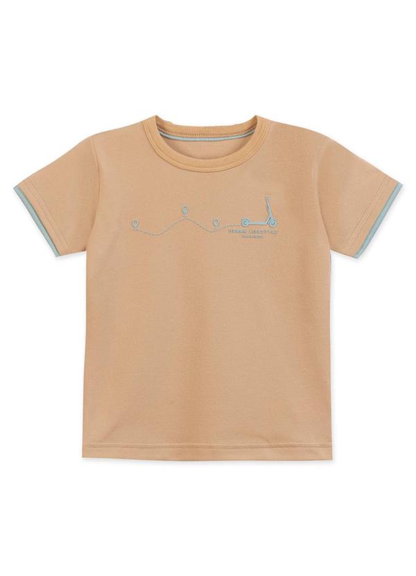 Vista 2 Camiseta Manga Curta Infantil Bege Marisol Marisol