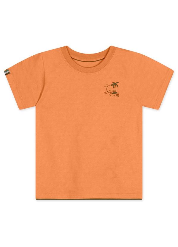 Camiseta Manga Curta Infantil Laranja