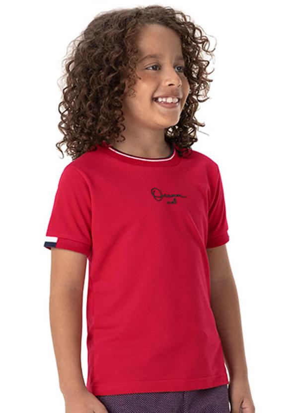 Camiseta Manga Curta Infantil Vermelho