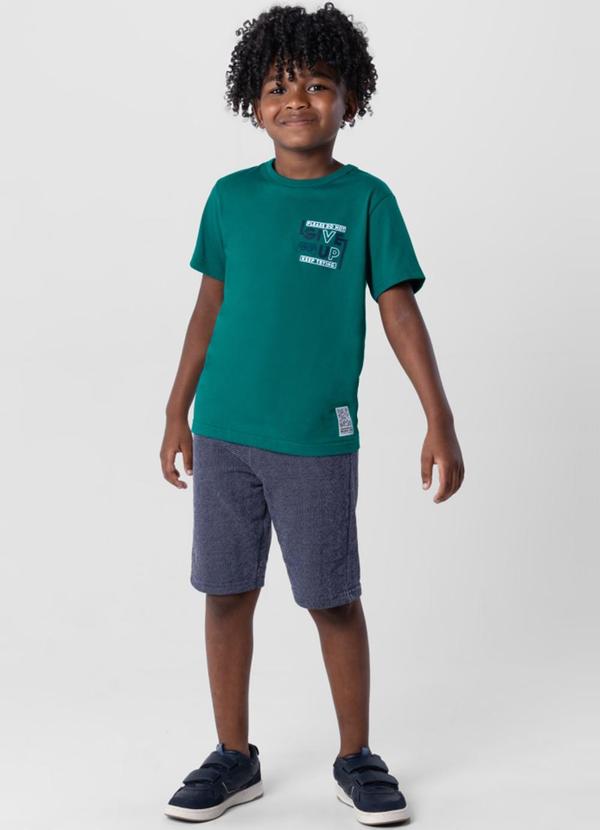 Conjunto Menino com Camiseta e Bermuda Verde