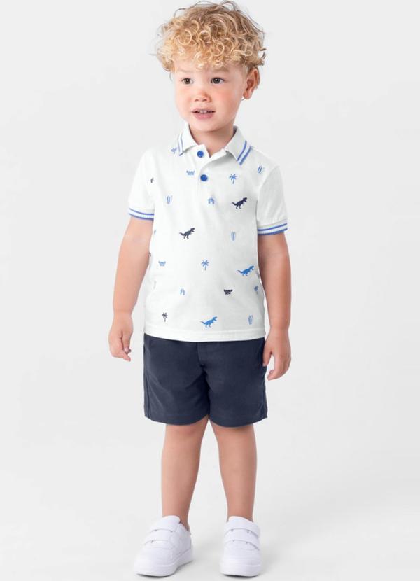 Conjunto Menino com Polo e Bermuda Branco
