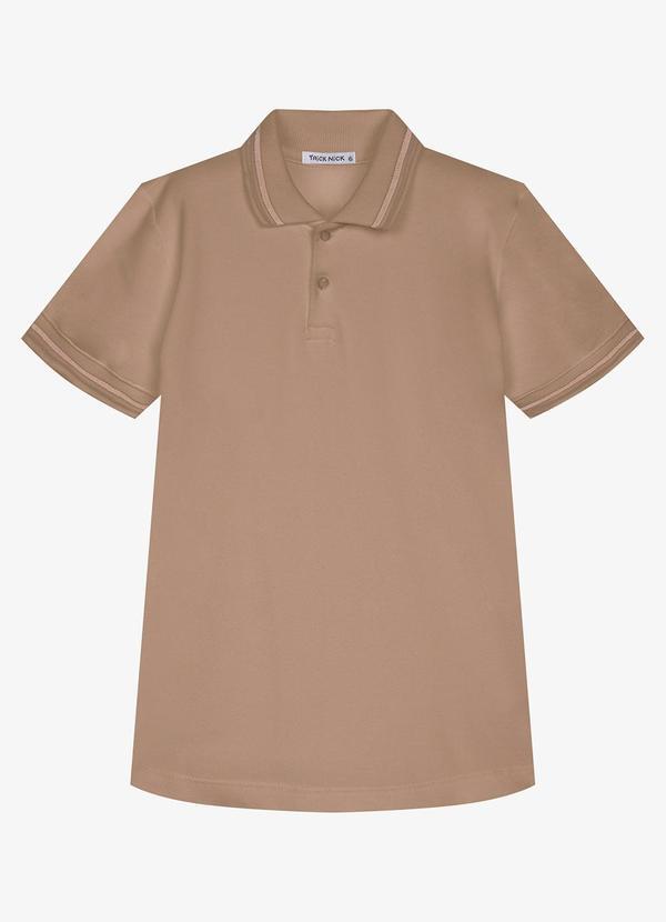 Polo Infantil Masculina Piquet Marrom