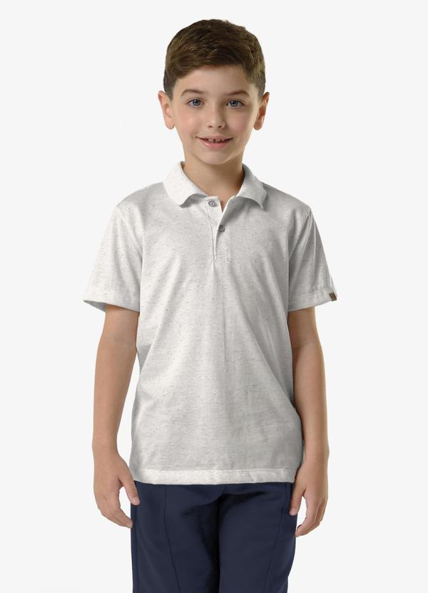 Polo Infantil Masculino Meia Malha Bege