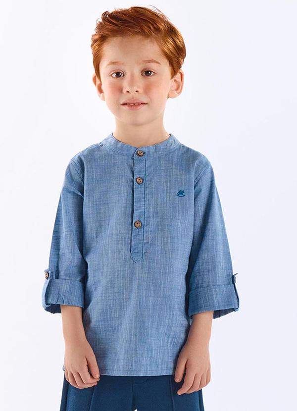 Bata Infantil Masculina Algodão Azul