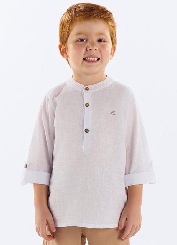 Bata Infantil Masculina Algodão Branco