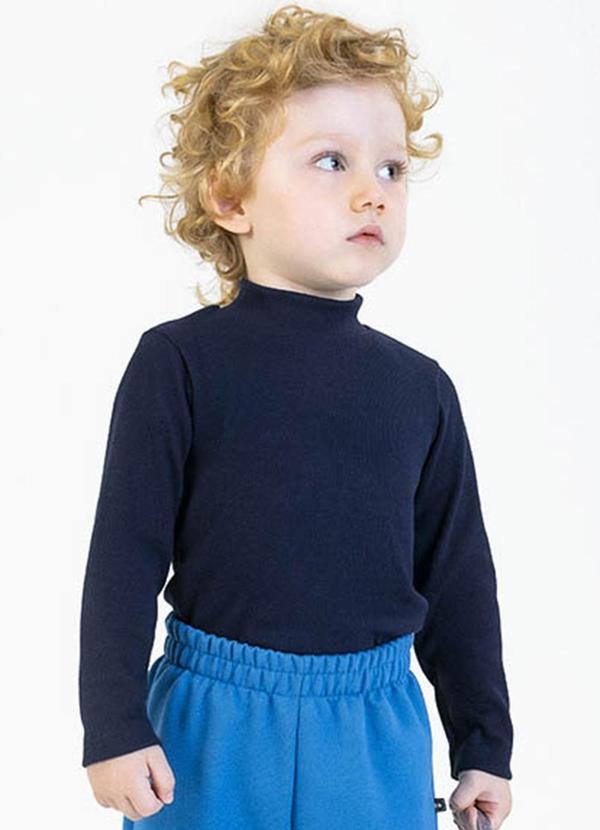 Vista 2 Blusa em Punho Azul Soft Bonni Soft Bonni