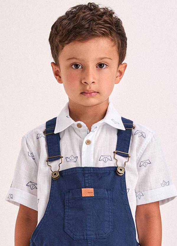 Camisa com Estampa de Barquinhos Off White