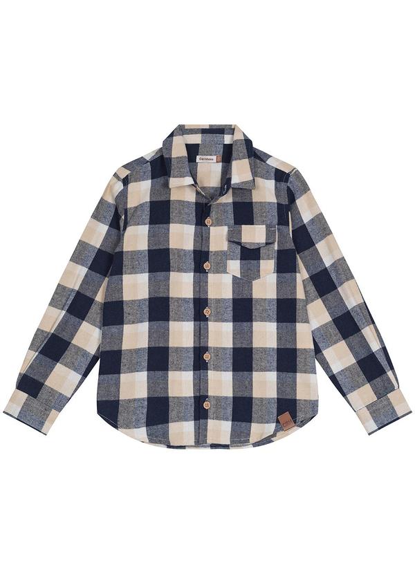 Vista 2 Camisa Comfort Xadrez Menino Azul Carinhoso Carinhoso