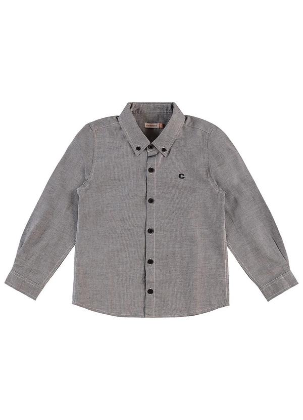 Camisa em Algodão Maquinetado Preto