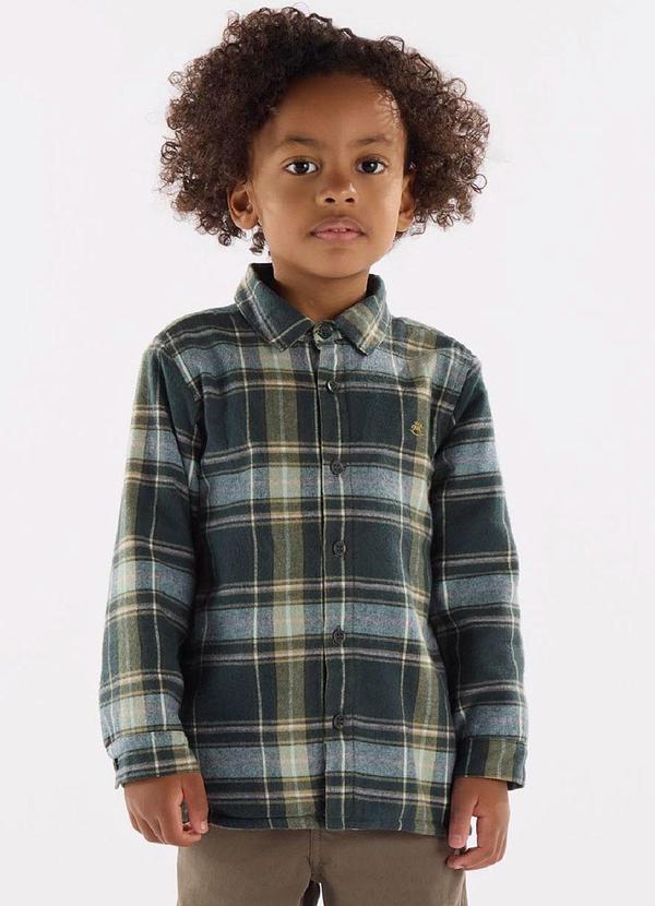 Vista 2 Camisa em Flanela Xadrez com Forro Verde Up Baby Up Baby