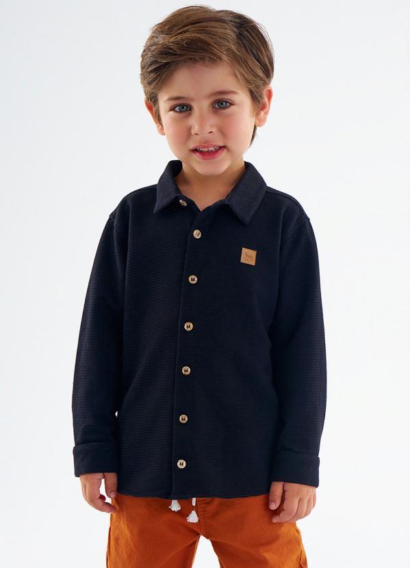Vista 2 Camisa em Malha Texturizada Preto Up Baby Up Baby