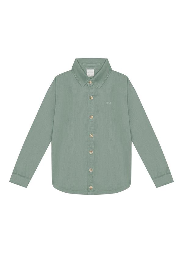 Vista 2 Camisa em Sarja com Botões Verde Alakazoo Alakazoo