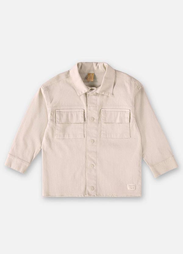 Vista 2 Camisa em Sarja Infantil para Meninos Bege Up Baby Up Baby