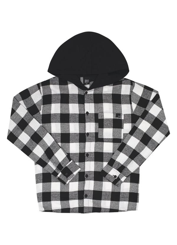 Camisa Flanela Fio Tinto e Moletinho Branco