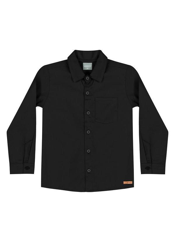 Vista 2 Camisa Flanelada Infantil Menino Preto Quimby Quimby