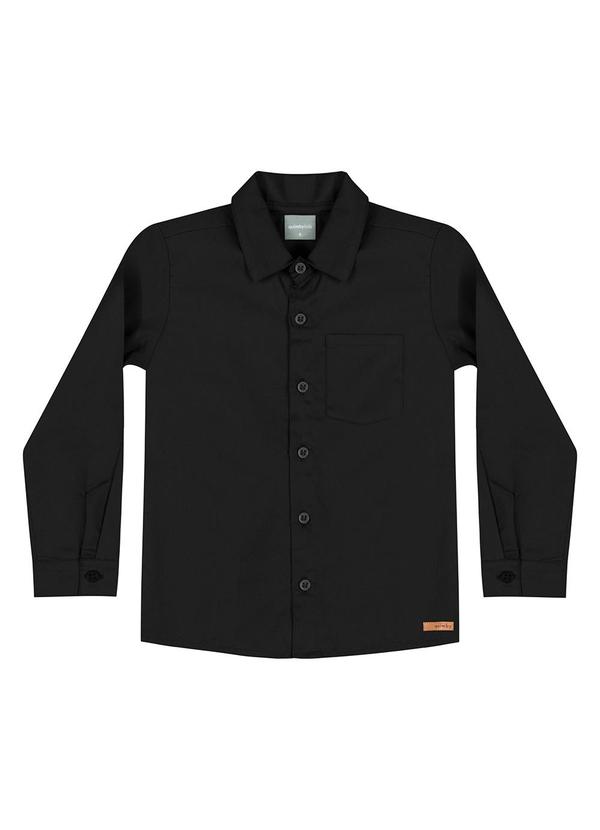 Camisa Flanelada Infantil Menino Preto