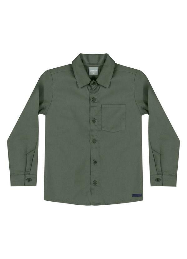 Vista 2 Camisa Flanelada Infantil Menino Verde Quimby Quimby