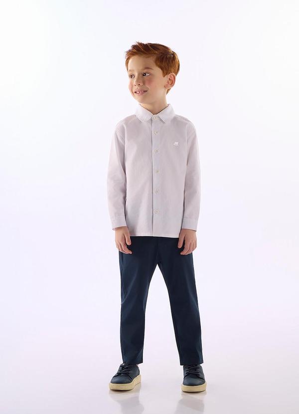Camisa Infantil Clássica em Algodão Branco
