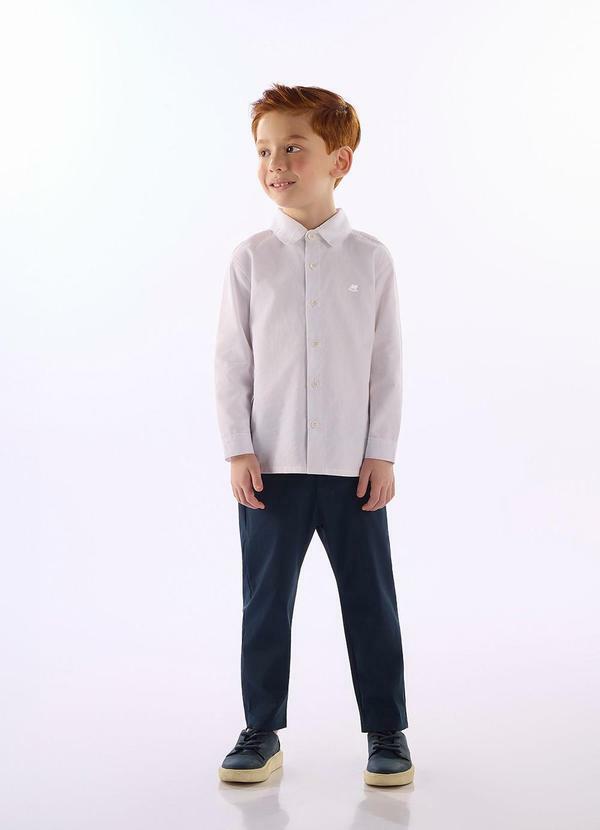 Camisa Infantil Clássica em Algodão Branco